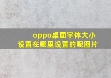 oppo桌面字体大小设置在哪里设置的呢图片