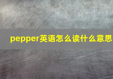 pepper英语怎么读什么意思