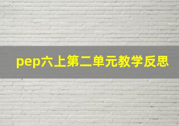 pep六上第二单元教学反思