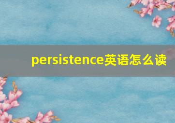 persistence英语怎么读