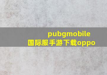 pubgmobile国际服手游下载oppo