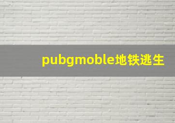 pubgmoble地铁逃生