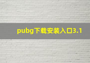 pubg下载安装入口3.1