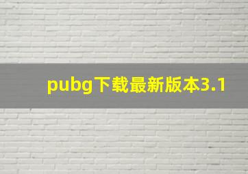 pubg下载最新版本3.1