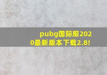 pubg国际服2020最新版本下载2.8!