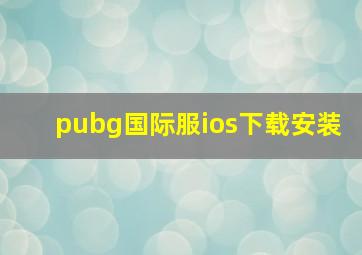 pubg国际服ios下载安装