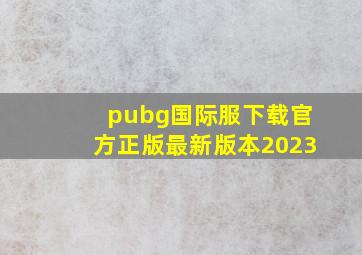 pubg国际服下载官方正版最新版本2023