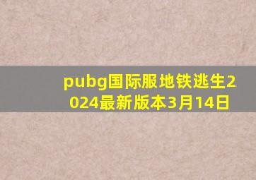 pubg国际服地铁逃生2024最新版本3月14日