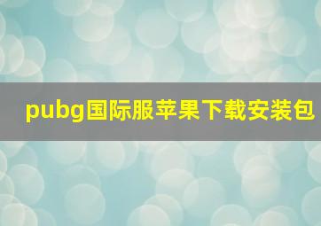 pubg国际服苹果下载安装包