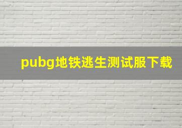 pubg地铁逃生测试服下载