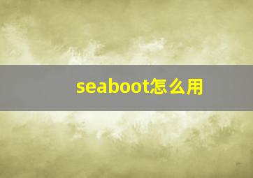 seaboot怎么用