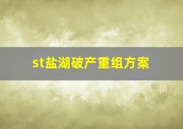 st盐湖破产重组方案