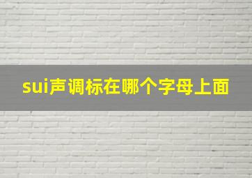 sui声调标在哪个字母上面