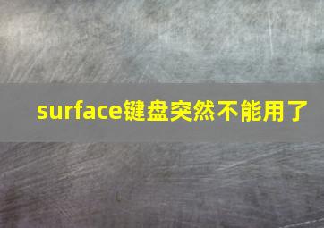 surface键盘突然不能用了