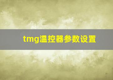 tmg温控器参数设置