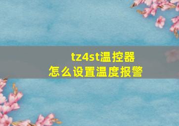 tz4st温控器怎么设置温度报警