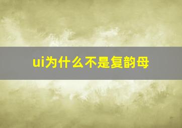 ui为什么不是复韵母