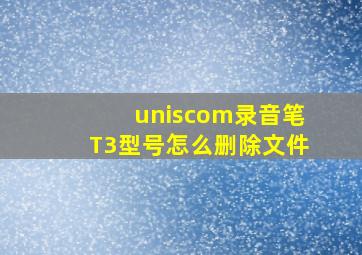 uniscom录音笔T3型号怎么删除文件