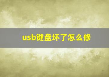 usb键盘坏了怎么修