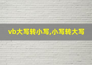 vb大写转小写,小写转大写