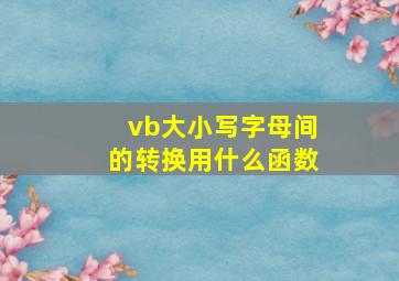 vb大小写字母间的转换用什么函数