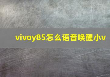 vivoy85怎么语音唤醒小v