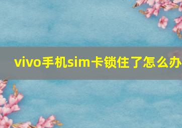 vivo手机sim卡锁住了怎么办