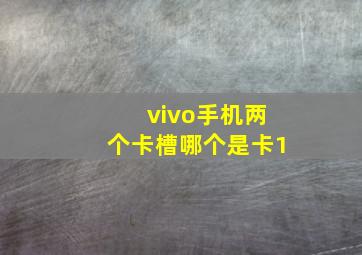 vivo手机两个卡槽哪个是卡1