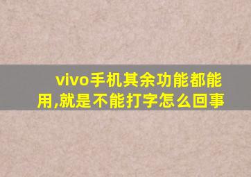 vivo手机其余功能都能用,就是不能打字怎么回事