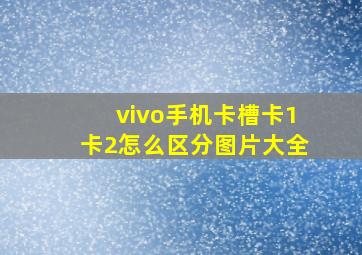 vivo手机卡槽卡1卡2怎么区分图片大全