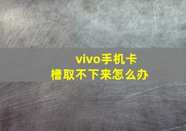 vivo手机卡槽取不下来怎么办