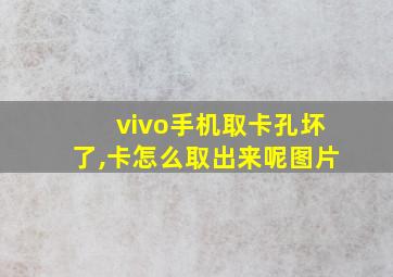 vivo手机取卡孔坏了,卡怎么取出来呢图片