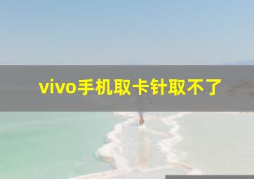 vivo手机取卡针取不了