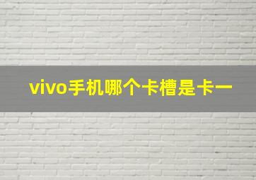 vivo手机哪个卡槽是卡一