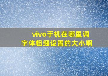 vivo手机在哪里调字体粗细设置的大小啊