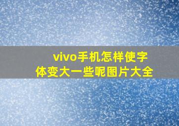 vivo手机怎样使字体变大一些呢图片大全