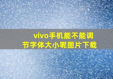 vivo手机能不能调节字体大小呢图片下载