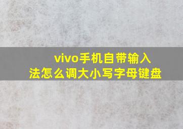 vivo手机自带输入法怎么调大小写字母键盘