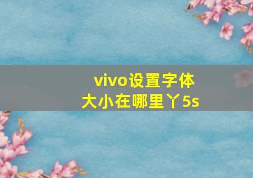 vivo设置字体大小在哪里丫5s