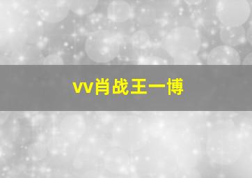 vv肖战王一博