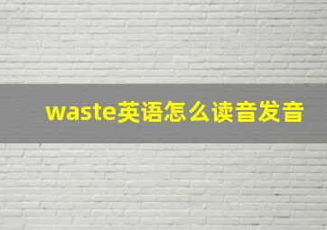 waste英语怎么读音发音