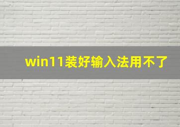 win11装好输入法用不了