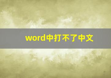 word中打不了中文