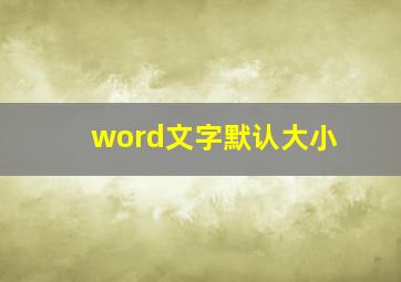 word文字默认大小