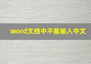 word文档中不能输入中文