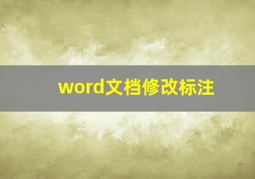 word文档修改标注