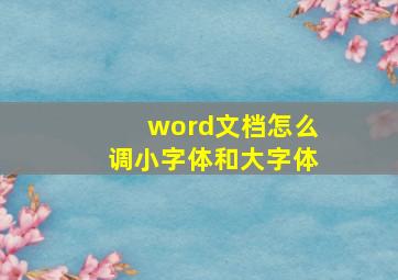 word文档怎么调小字体和大字体