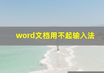 word文档用不起输入法