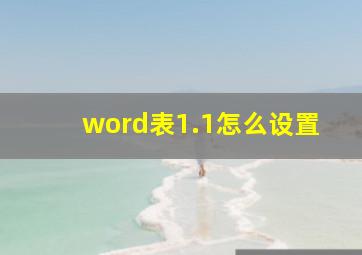 word表1.1怎么设置