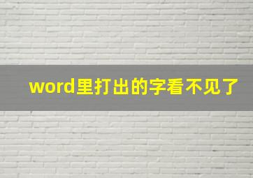 word里打出的字看不见了